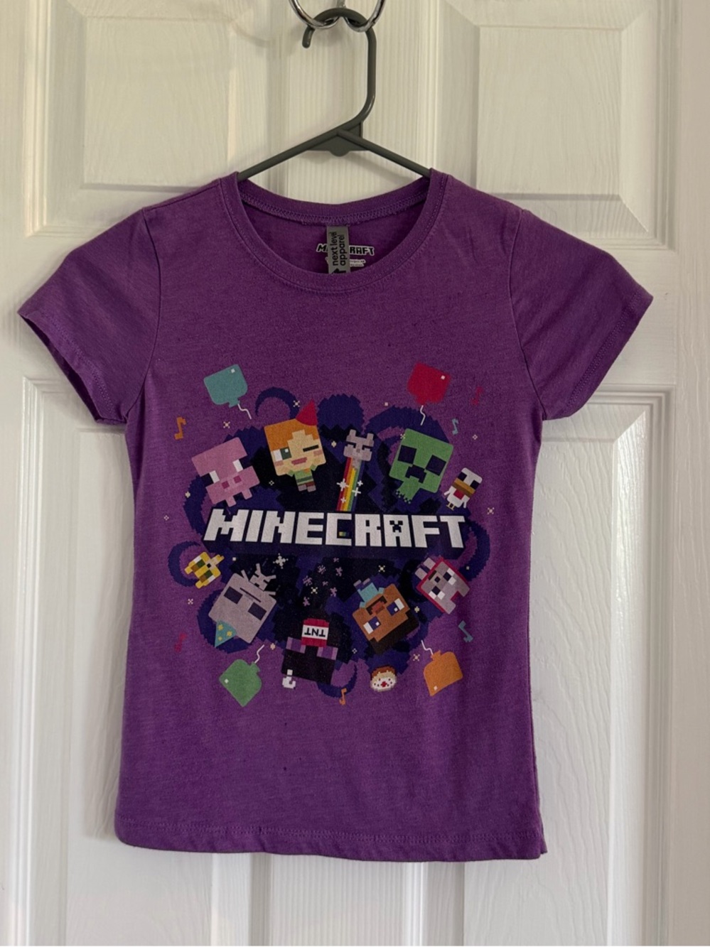 Minecraft Party Girls' Short-Sleeve Purple Graphic Tee